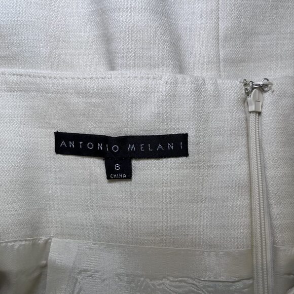 Antonio Melani linen blend lined cream pencil skirt womens size 8 - Picture 4 of 9